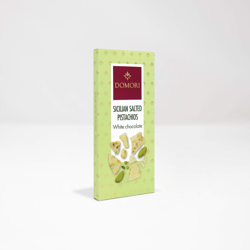 Ciocolată albă cu fistic sicilian sărat - 75g