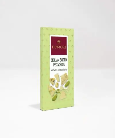 Ciocolată albă cu fistic sicilian sărat - 75g