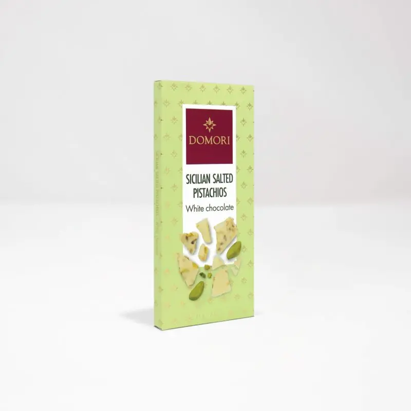 Ciocolată albă cu fistic sicilian sărat - 75g